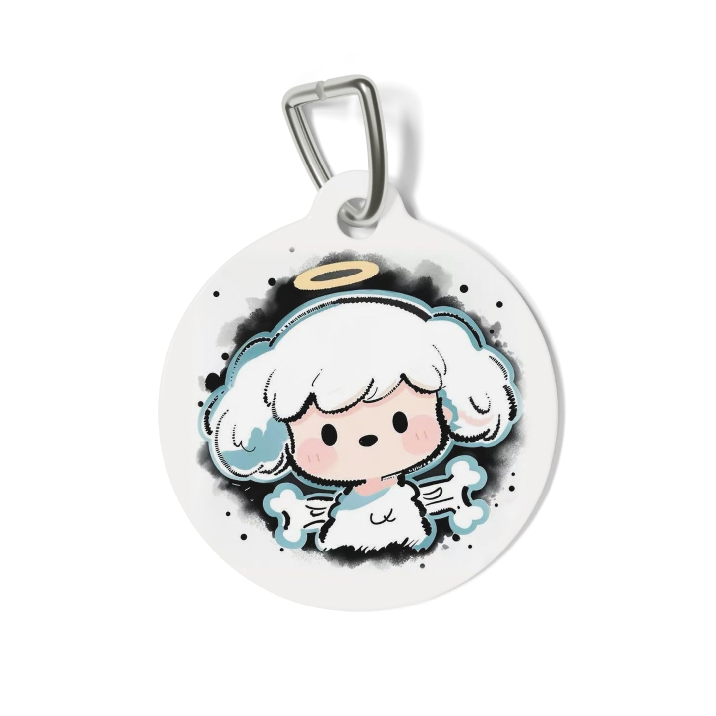 Cute Angel Pet Tag - Adorable Dog ID Tag with Halo Design