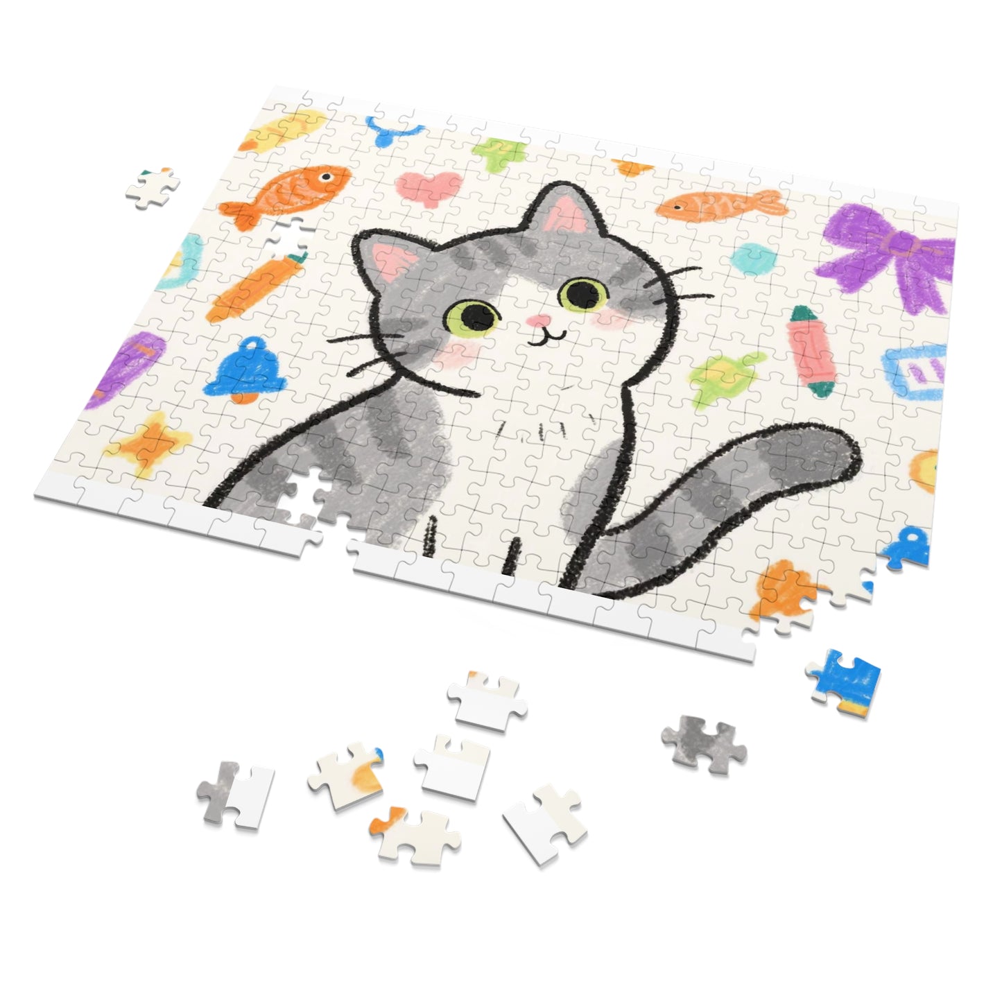 Cute Cat Jigsaw Puzzle with Tin - Fun for All Ages
