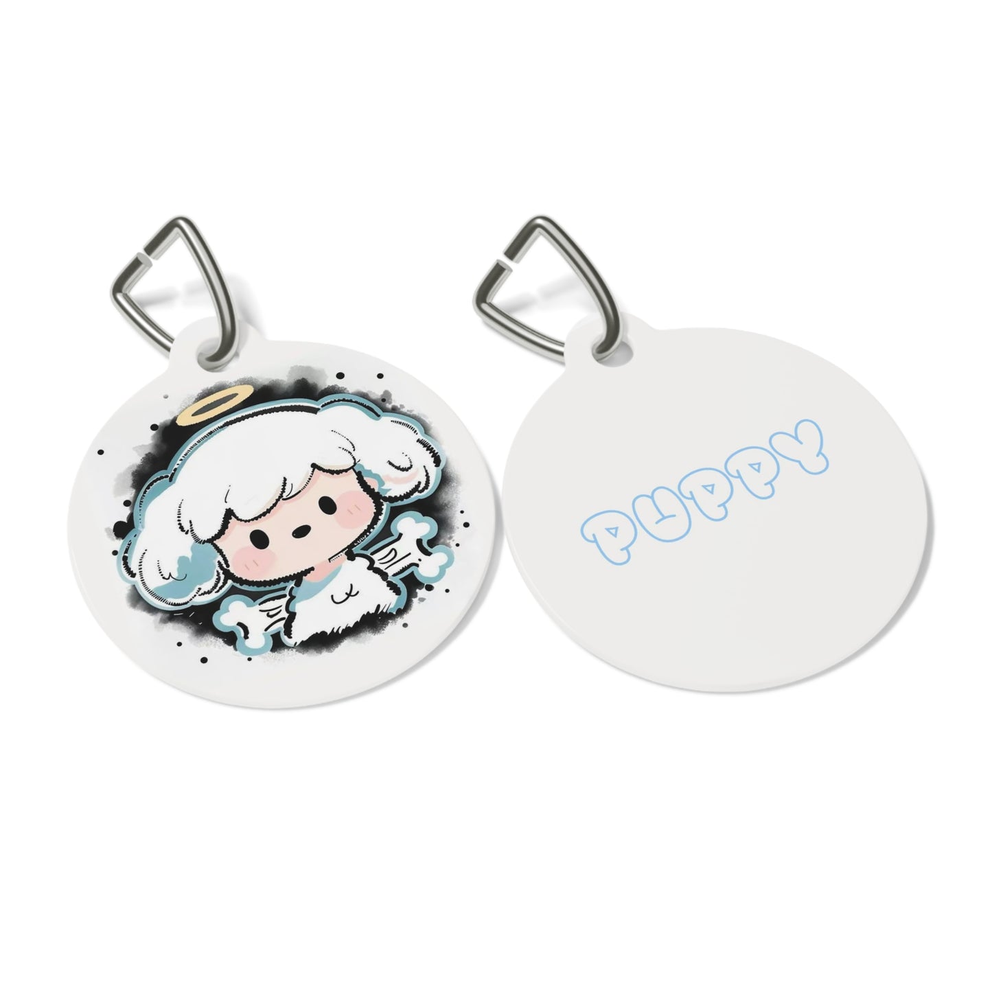 Cute Angel Pet Tag - Adorable Dog ID Tag with Halo Design