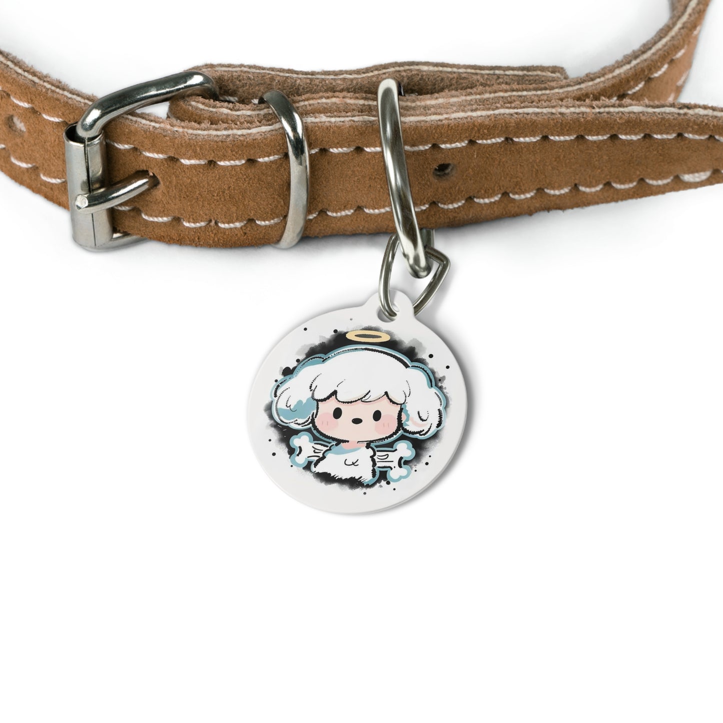 Cute Angel Pet Tag - Adorable Dog ID Tag with Halo Design